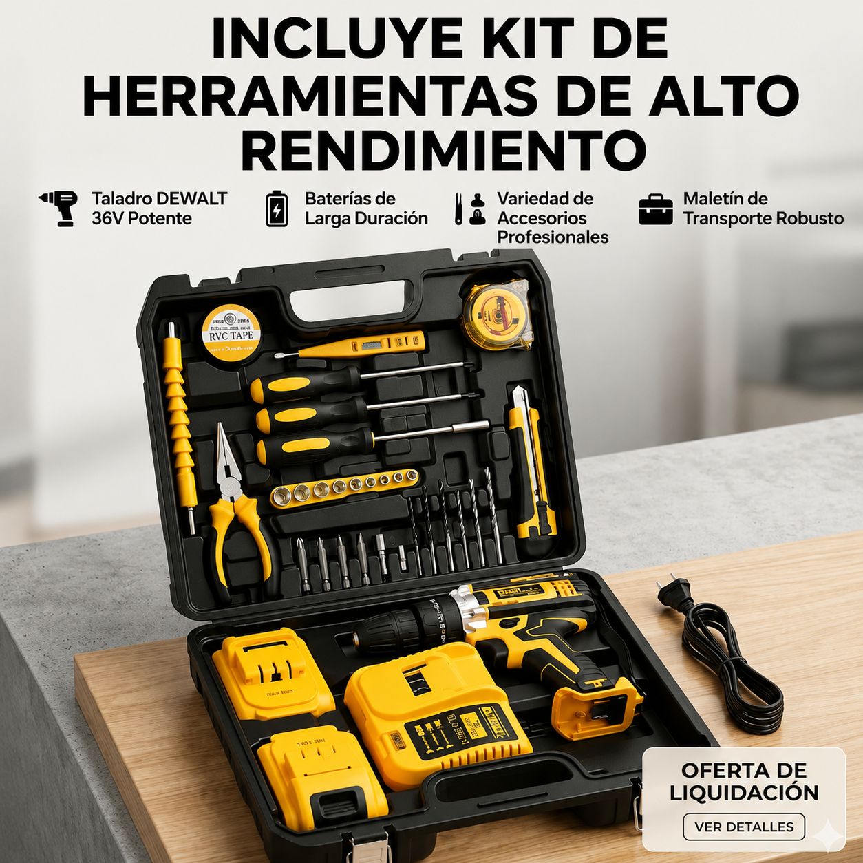 Taladro DeWalt Pro Power + Kit de Herramientas