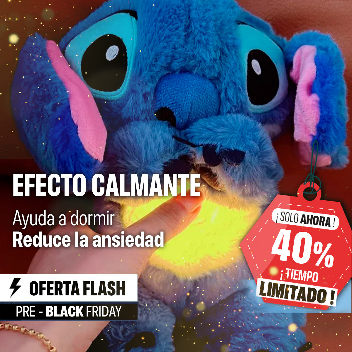 Stitch Peluche Calmante con luz y sonido-El mejor regalo para esta navidad