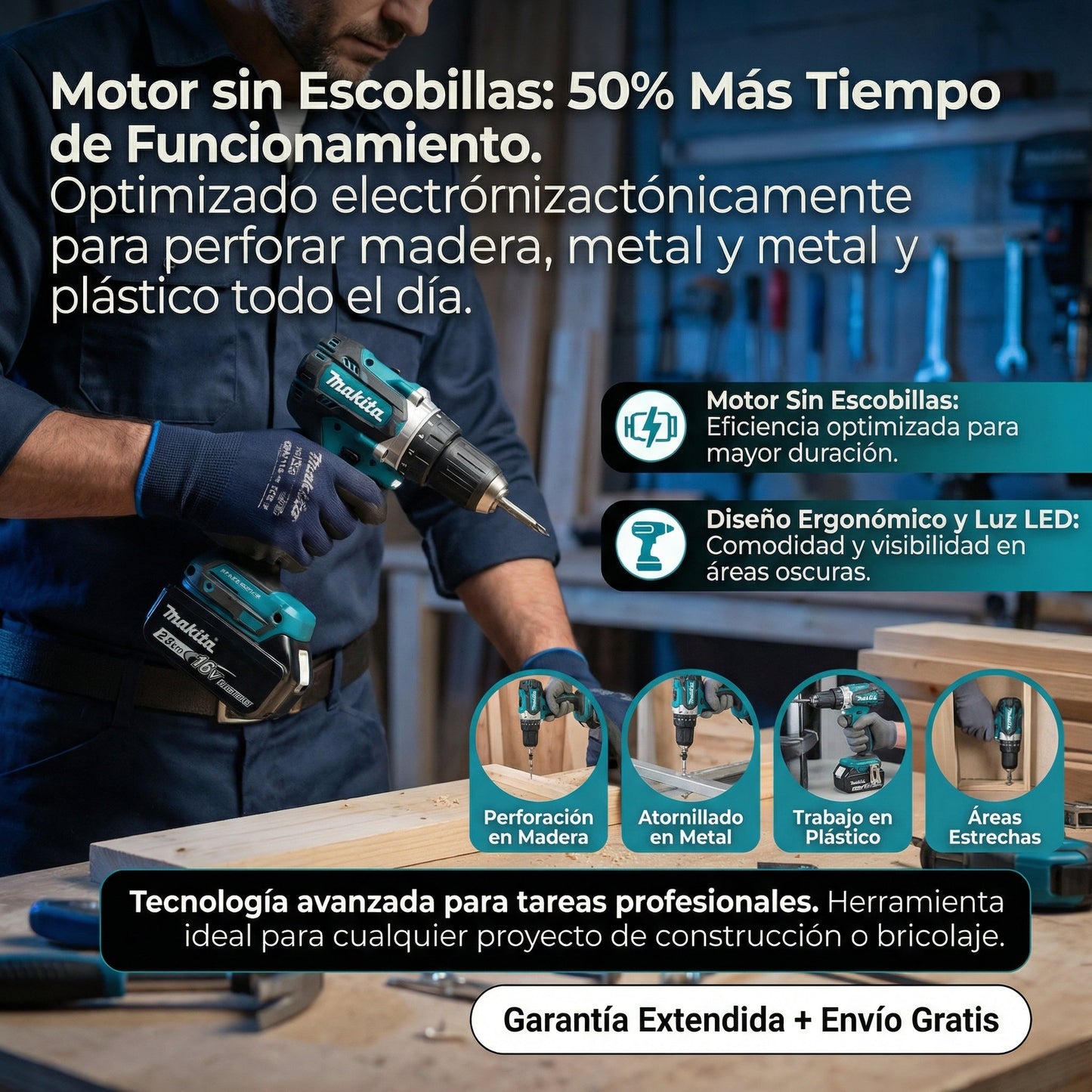 Taladro Portátil Makita Fácil y Potente