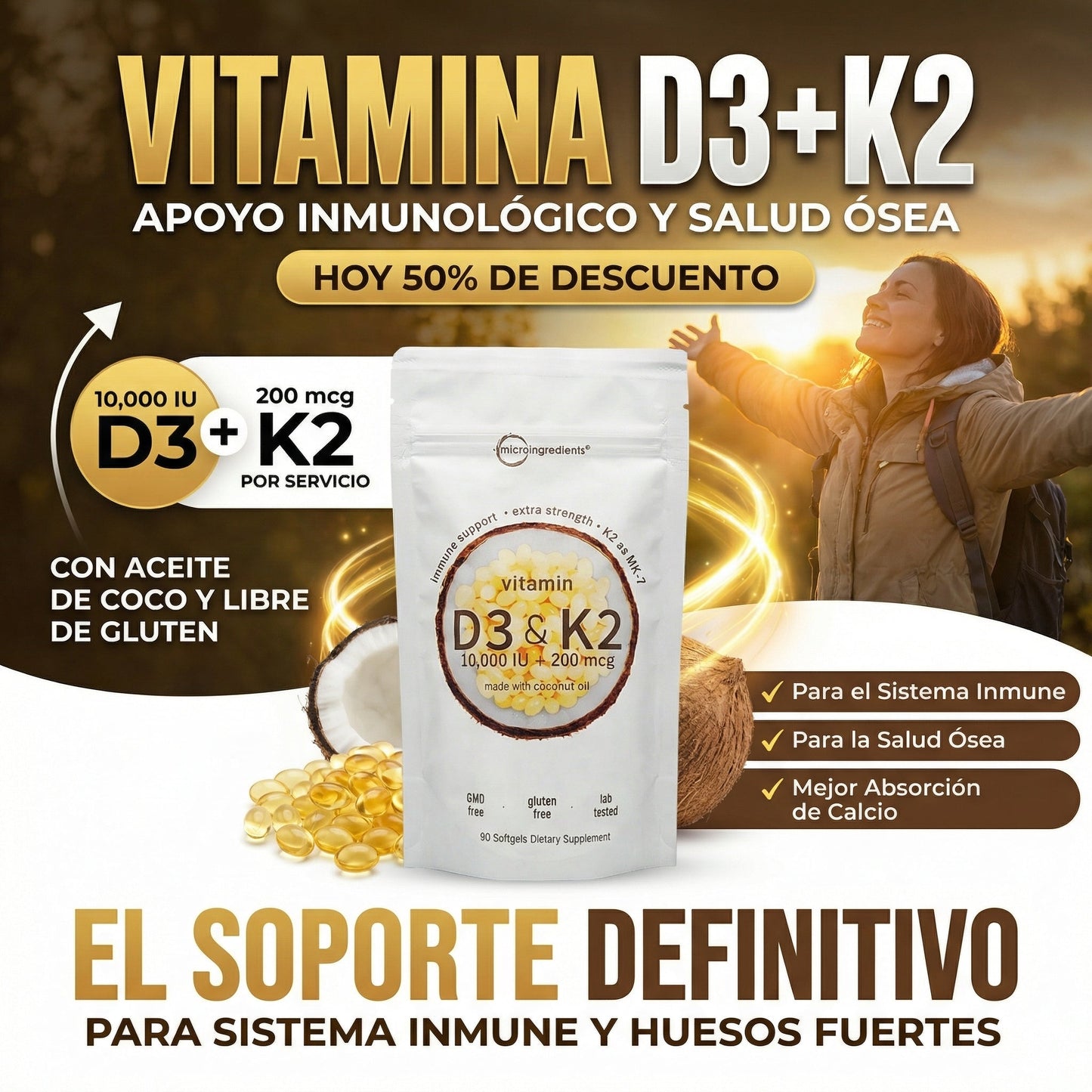 D3-K2 Capsula Blanda